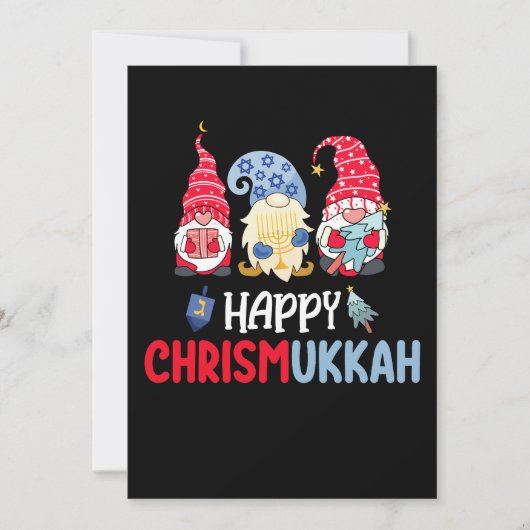 Gelukkig Chrismukkah Gnomes Chanoeka Vrolijk Kerst Kaart (Voorkant)