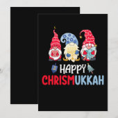 Gelukkig Chrismukkah Gnomes Chanoeka Vrolijk Kerst Kaart (Voorkant / Achterkant)