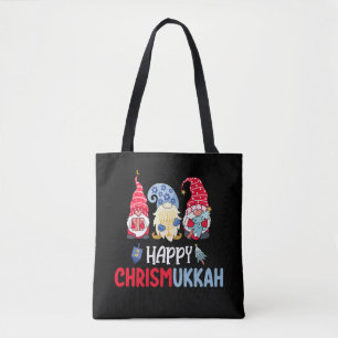 Gelukkig Chrismukkah Gnomes Chanoeka Vrolijk Kerst Tote Bag