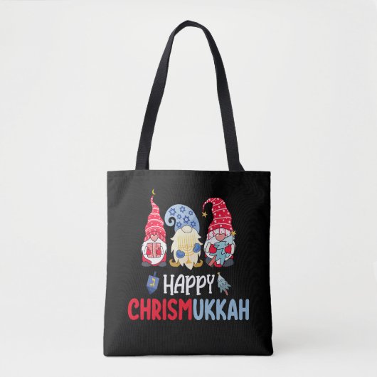 Gelukkig Chrismukkah Gnomes Chanoeka Vrolijk Kerst Tote Bag (Voorkant)