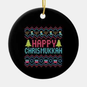 Gelukkig Chrismukkah Grappige Joodse Lelijke Trui Keramisch Ornament