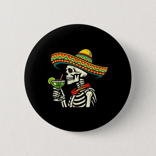 Gelukkig Cinco de Mayo Feest Grappige Mannen Mexic Ronde Button 5,7 Cm (Voorkant)