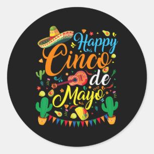 Gelukkig Cinco De Mayo Feest Mexicaans Feest 5 De Ronde Sticker