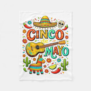 Gelukkig Cinco de Mayo Feest Mexicaans Feest Manne Fleece Deken