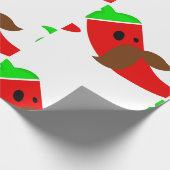 gelukkig cinco de mayo mustache pepper grappig cadeaupapier (Hoek)