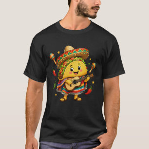 Gelukkig Cinco De Mayo Taco Gitaar Spelende Mexica T-shirt