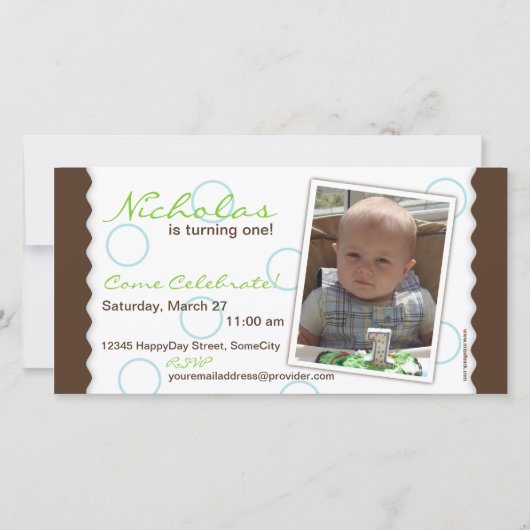 Gelukkig Cirkel Fotokaart: Bruin & Blauw (Voorkant)