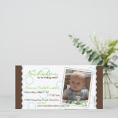 Gelukkig Cirkel Fotokaart: Bruin & Blauw (Staand voorkant)