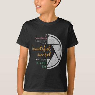 Gelukkig citaat grappige camerainstellingen & foto t-shirt