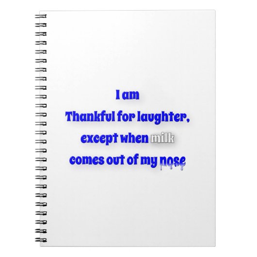 Gelukkig Citaat - Ik ben dankbaar voor het lachen, Notitieboek (Voorkant)