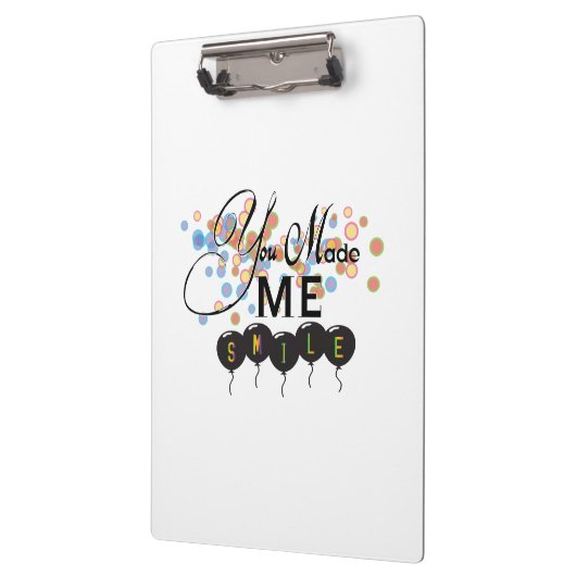 Gelukkig citaat met ballonnen - U MAAKTE ME SMILE! Klembord (Links)