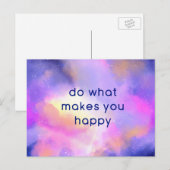 Gelukkig Citaat op een kosmisch Ruimte Abstract On Briefkaart (Voorkant / Achterkant)