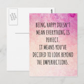 Gelukkig Citaat zijn Briefkaart (Voorkant / Achterkant)