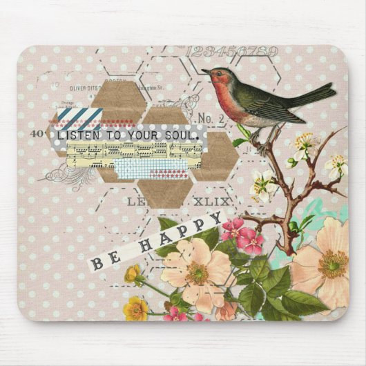 Gelukkig collage voor digitale vogels muismat (Voorkant)