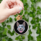 Gelukkig Collie Hondengezicht Sleutelhanger (Hand)