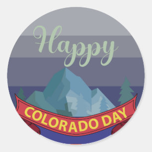 Gelukkig Colorado Day teken Ronde Sticker