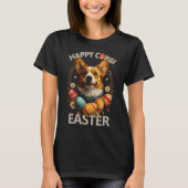 Gelukkig Corgi Pasen T-shirt (Voorkant)