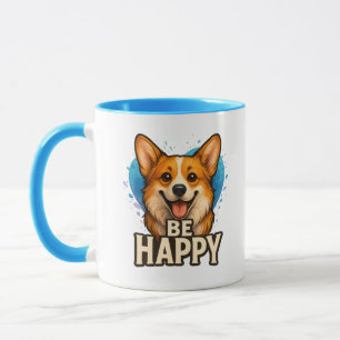 Gelukkig Corgi Schattig Hond Liefhebber Ontwerp vo Mok