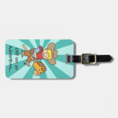 Gelukkig cowboy op een avontuur bagagelabel (Voorkant horizontaal)