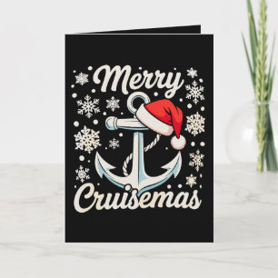 Gelukkig Cruisemas Anker Kerstman Hoed Kerst Cruis Kaart