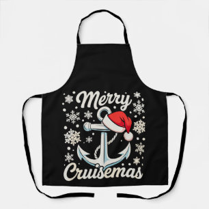 Gelukkig Cruisemas Anker Kerstman Hoed Kerst Cruis Schort