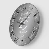 Gelukkig Customize Silver 25e verjaardag Grote Klok (Hoek)