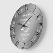 Gelukkig Customize Zilver 25e Verjaardag Grote Klok (Hoek)