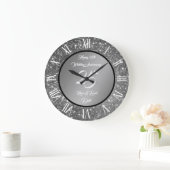 Gelukkig Customize Zilver Glitter 25e Verjaardag Grote Klok (Huis)