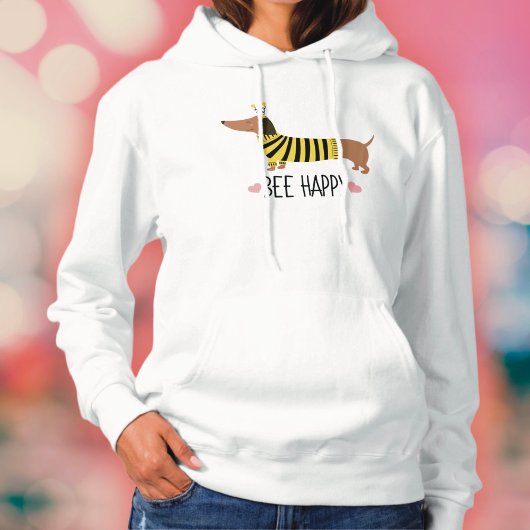 Gelukkig dachshond hommel met capuchon sweatshirt