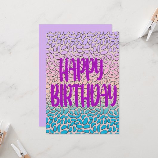 Gelukkig Dag en Geluk Jaar Verjaardenkaart (Voorkant / Achterkant in situ)