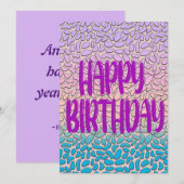 Gelukkig Dag en Geluk Jaar Verjaardenkaart (Voorkant / Achterkant)