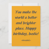 Gelukkig Dag en Geluk Jaar Verjaardenkaart (Achterkant)