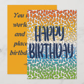 Gelukkig Dag en Geluk Jaar Verjaardenkaart (Voorkant / Achterkant)