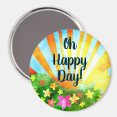 Gelukkig Dag. Inspiratie Magnet (Voorkant / Achterkant)
