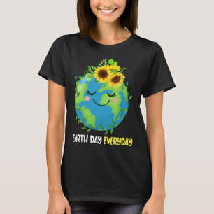 Gelukkig Dag van de Aarde Elke dag 2023 Zonnebloem T-shirt
