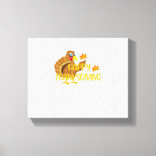 Gelukkig Dag van Thanksgiving Turkije Dankbare Man Canvas Afdruk