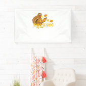 Gelukkig Dag van Thanksgiving Turkije Dankbare Man Spandoek (Insitu)