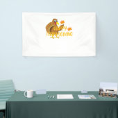 Gelukkig Dag van Thanksgiving Turkije Dankbare Man Spandoek (Beurs)