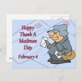 Gelukkig Dank een Mailman Dag Februari 4 Briefkaart (Voorkant / Achterkant)