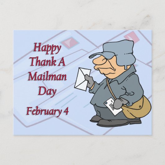 Gelukkig Dank een Mailman Dag Februari 4 Briefkaart (Voorkant)