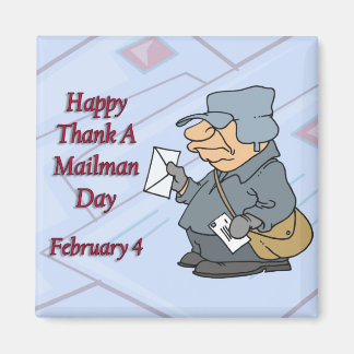 Gelukkig Dank een Mailman Dag Februari 4 Magneet