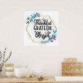 Gelukkig, dankbaar en zinloos Poster (Keuken)