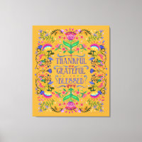 Gelukkig, dankbaar, gerantsoeneerd volkskunstbloem