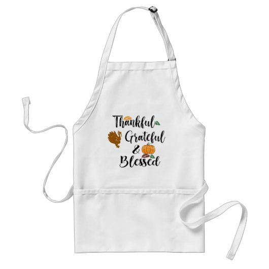 Gelukkig dankbaar gezegend Thanksgiving Apron Standaard Schort (Voorkant)