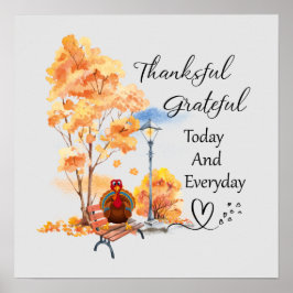 Gelukkig dankbaar Thanksgiving turkije Poster