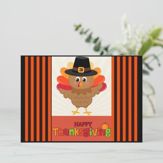 Gelukkig dankzegging van de heer Turkey Kaart (Staand voorkant)