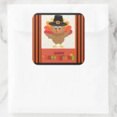 Gelukkig dankzegging van de heer Turkey Vierkante Sticker (Tas)
