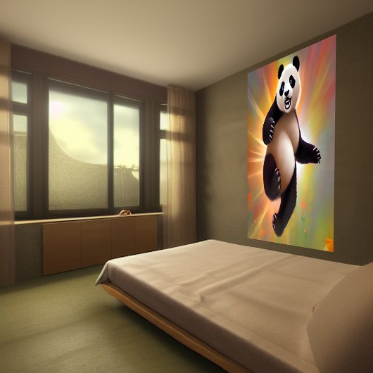 Gelukkig dansen Panda | AI Art Poster