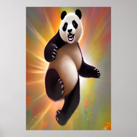 Gelukkig dansen Panda | AI Art Poster (Voorkant)