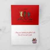 Gelukkig Dansende Labrador Trio Verjaardag Kaart (Binnen)